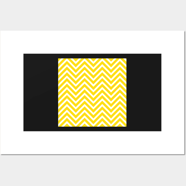 Yellow and White Chevron Pattern Wall Art by 2CreativeNomads